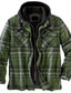 Χαμηλού Κόστους Ανδρικά Πουπουλένια Downs &amp; Παρκά Μπουφάν-Ανδρικά Χειμωνιάτικα μπουφάν Μπουφάν Puffer Χειμερινό παλτό Ενισχυμένο Μπουφάν με κουκούλα Ζεστό Causal Καρό / Τετραγωνισμένο Εξωτερικά ενδύματα Ρούχα Μαύρο Θαλασσί Πράσινο Ανοικτό / Χειμώνας