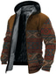 voordelige 3D-hoodies voor heren-Voor heren Hoodie met volledige rits Jack Capuchon Tribal Grafische prints Vetoketju Afdrukken Casual Dagelijks Sport 3D-afdrukken Fleece Basic Streetwear Ontwerper Kleding Hoodies Sweatshirts Lange