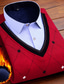baratos suéter pulôver masculino-Homens Pulôver suéter Suéter de lã Estriado Tricotar Tricotado Listras e xadrez Aberto para a Lateral Contemporâneo Moderno Roupa Diária Para Noite Roupa Inverno Outono Azul Vermelho L XL XXL
