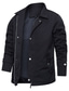 Χαμηλού Κόστους Ανδρικά Μπουφάν &amp; Παλτό-Ανδρικά Casual Jacket Ανθεκτικό Καθημερινά Καθημερινά Ρούχα Διακοπές Να πάω Φερμουάρ Πέτο Θερμαντικά Ανατομικό Χαλάρωση Σακάκι Εξωτερικά ενδύματα Συμπαγές / Απλό χρώμα Τσέπη Μαύρο / Χειμώνας