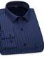 billige Pæne skjorter-Herre tyk skjorte Lyserød Mørk Marineblå Blå Langærmet Plaid / Stribet / Chevron Aftæpning Efterår vinter Firmafest Tøj