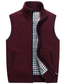 cheap Sweater Vests-Men&#039;s Vest Warm Daily Wear Going out Festival Zipper Standing Collar Basic Sport Casual Jacket Outerwear Solid Colored Zipper Pocket Lake blue Wine Dark Gray