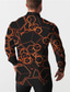billiga Skjortor med tryck för män-Herr Skjorta Grafiska tryck Geometri Nedvikt Orange 3D-tryck Utomhus Gata Långärmad Button-Down Mönster Kläder Mode Designer Ledigt Andningsfunktion