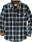 cheap Flannel Shirts-Men&#039;s Flannel Shirt Plaid Turndown Wine Royal Blue Blue Fuchsia Coffee Print Street Daily Long Sleeve Button-Down Clothing Apparel Fashion Casual Comfortable