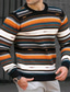 ieftine pulover pentru bărbați-Bărbați Pulover Plover Striat Tricotat Decupată Tricotat Dunga Stil Nautic Păstrați-vă cald Contemporan modern Muncă Purtare Zilnică Îmbrăcăminte Toamna iarna Galben Roșu-aprins S M L / Manșon Lung