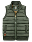 cheap Gilets-Men&#039;s Vest Warm Breathable Soft Daily Wear Going out Festival Zipper Standing Collar Basic Business Casual Jacket Outerwear Solid Colored Pocket Black khaki Military Green