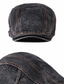 billige Hatter til herrer-Herre Hatt Baret Hat Gate Hverdag Helg Justerbar spenne Ren farge Bærbar Komfort Mote Svart