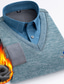 ieftine pulover pentru bărbați-Bărbați Pulover din lână Plover Striat Tricotat Tricotat Răsfrânt Contemporan modern Purtare Zilnică Ieșire Îmbrăcăminte Iarnă Toamnă Trifoi Albastru piscină XXL 3XL 4XL / Manșon Lung / Lână