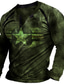 Χαμηλού Κόστους Ανδρικά 3D T-shirts-Ανδρικά Μπλουζάκι Πουκάμισο Henley Βασικό Μοντέρνα Υψηλής Ποιότητας Καλοκαίρι Μακρυμάνικο Θαλασσί Πράσινο Χακί Βαθυγάλαζο Καφέ Γραφική Stea Στάμπα Χένλι Δρόμος Causal Κουμπί-Κάτω Στάμπα Ρούχα Ρούχα