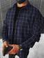 cheap Flannel Shirts-Men&#039;s Flannel Shirt Shirt Jacket Shacket Fleece Shirt Shirt Overshirt Plaid Turndown Red Navy Blue Gray Hot Stamping Outdoor Street Long Sleeve Button-Down Print Clothing Apparel Fashion Designer