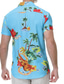 ieftine Cămașă Hawaiană-Bărbați Cămașă Cămașă hawaiană Floral Copac Mașină Mată Frunze Răsfrânt Negru Alb Galben Bleumarin Albastru piscină În aer liber Zilnic Manșon scurt Imprimeu Îmbrăcăminte Misto Casual Comfortabil