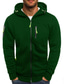 cheap Basic Hoodie Sweatshirts-Men&#039;s Full Zip Hoodie Jacket Solid Color Zipper Casual Daily Holiday Casual Big and Tall Hoodies Sweatshirts  Green White Black