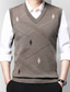 cheap Sweater Vests-Men&#039;s Sweater Vest Pullover Sweater Jumper Ribbed Knit Knitted Color Block V Neck Casual Daily Modern Contemporary Work Daily Wear Clothing Apparel Sleeveless Spring &amp;  Fall Khaki Dark Grey M L XL