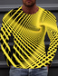 cheap Men&#039;s 3D T-shirts-Men&#039;s T shirt Tee Optical Illusion Graphic Prints Crew Neck Green Blue Purple Yellow Wine 3D Print Outdoor Street Long Sleeve Print Clothing Apparel Basic Sports Designer Casual