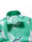 Недорогие Гавайские рубашки-Муж. Гавайская рубашка Графика Отложной Зеленый на открытом воздухе Повседневные С короткими рукавами С принтом Одежда Гавайский Пляжный стиль