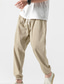 cheap Sweatpants-Men&#039;s Joggers Linen Pants Trousers Summer Pants Drawstring Elastic Waist Plain Comfort Breathable Ankle-Length Casual Daily Streetwear Linen / Cotton Blend Sports Fashion Black Yellow Micro-elastic
