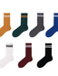cheap Men&#039;s Socks-Men&#039;s 5 Pairs Socks Sport Socks / Athletic Socks Crew Socks Casual Socks Fashion Comfort Cotton Striped Medium Spring, Fall, Winter, Summer Multi color