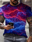 cheap Men&#039;s 3D T-shirts-Men&#039;s Shirt T shirt Tee Graphic Rainbow Round Neck Custom Print Black Red Blue Purple 3D Print Plus Size Daily Going out Short Sleeve Print Clothing Apparel Streetwear Exaggerated Basic