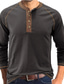 tanie Męskie koszulki casual-Męskie Koszula Henley Koszulka z długim rękawem Równina Henley Ulica Święto Długi rękaw Odzież Bawełna Moda Codzienny Wygodny