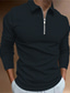 abordables Polo gráfico-Hombre POLO Camiseta de golf Estampados Cuello Vuelto Negro Azul Piscina Blanco Impresión 3D Exterior Calle Manga Larga Cremallera Estampado Ropa Moda Design Casual Suave