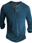 billige grundlæggende henley-Herre Henley-skjorte T-Shirts Helfarve Henley Vin Grøn Sort Blå Kakifarvet Afslappet Ferie Langærmet Knap ned Tøj Mode Designer Bekvem Nødvendighed
