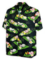 billige Skjorter med tryk til mænd-Herre Skjorte Sommer skjorte Aloha skjorte Blomstret Kokos palme Grafiske tryk Aftæpning Hvid Rød Blå Lilla Grøn 3D-udskrivning udendørs Gade Kortærmet Knap ned Trykt mønster Tøj Tropisk Mode