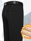 preiswerte Chinos-Herren Sherpa Anzughosen Hose Hosen Tasche Glatt Komfort Warm Geschäft Casual Täglich Retro Vintage Formell Schwarz Marineblau Mikro-elastisch
