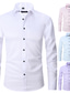 cheap Dress Shirts-Men&#039;s Satin Silk Shirt Shirt Dress Shirt Graphic Button Down Collar Blue White Black Wedding Party Print Clothing Apparel Basic Vintage Fashion Streetwear