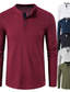 זול חולצות הנלי לגברים-חולצות קז&#039;ואל בצבע גברים מכופתרות בצבע לגברים פשוטות פשוט חולצת טריקו אופנתית בסיסית