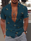 billige Skjorter med tryk til mænd-Herre Skjorte Sommer skjorte Aloha skjorte Kaktus Grafiske tryk Pyramide Aftæpning Vin Blå Grøn 3D-udskrivning udendørs Gade Kort Ærme Knap ned Trykt mønster Tøj Tropisk Hawaiiansk Designer Afslappet