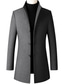 cheap Men&#039;s Jackets &amp; Coats-Men&#039;s Overcoat Winter Coat Wool Coat Business Daily Wear Winter Fall Wool Thermal Warm Outdoor Outerwear Clothing Apparel Fashion Warm Ups Solid Colored Pocket Standing Collar Single Breasted