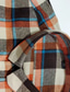 billiga Businessskjortor för män-Herr Skjorta Skotsk pläd Nedvikt Grön Blå Kaki Orange Marinblå Utomhus Arbete Långärmad Button-Down Mönster Kläder Bomull Mode Affär Andningsfunktion Bekväm