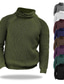 cheap Men&#039;s Pullover Sweater-Men&#039;s Sweater Pullover Sweater Jumper Ribbed Knit Cropped Knitted Turtleneck Modern Contemporary Daily Wear Going out Clothing Apparel Fall &amp; Winter Black Green S M L