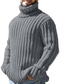 tanie sweter męski sweter-Męskie Sweter Sweter sweter Prążkowany Robić na drutach Skrócona długość Dzianiny Jednokolorowe Golf Zatrzymujący ciepło Współczesny współczesny Praca Dzienne zużycie Odzież Jesień i zima Czarny