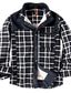 cheap Men&#039;s Jackets &amp; Coats-Men&#039;s Fleece Jacket Jacket Fleece Lining Daily Wear Going out Festival Buttoned Front Standing Collar Warm Ups Traditional / Classic Comfort Jacket Outerwear Plaid / Check Pocket Button-Down Dark