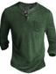 billige grundlæggende henley-Herre Henley-skjorte T-Shirts Helfarve Henley Vin Grøn Sort Blå Kakifarvet Afslappet Ferie Langærmet Knap ned Tøj Mode Designer Bekvem Nødvendighed