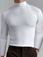 billige Casual T-skjorter for menn-Herre Uformell skjorte Langermet skjorte Vanlig / solid Rullekrage ikke-utskrift EU / USA størrelse Hjemmeklær Langermet Klær Fritid