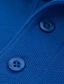 baratos polo clássico-Homens Camiseta Polo Camisa de golfe Cor Sólida Aberto para a Lateral Verde Preto Azul Amarelo Verde Claro Casual Diário Manga Longa Botão para baixo Roupa Algodão Moda Roupa de rua Simples