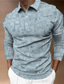 cheap Graphic Polo-Men&#039;s Collar Polo Shirt Golf Shirt Graphic Prints Turndown Blue Coffee Gray 3D Print Outdoor Street Long Sleeve Button-Down Print Clothing Apparel Fashion Designer Casual Soft