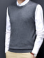 cheap Sweater Vests-Men&#039;s Sweater Vest Wool Sweater Pullover Sweater Jumper Dress Sweater Ribbed Knit Knitted Solid Color Crew Neck Keep Warm Modern Contemporary Work Daily Wear Clothing Apparel Sleeveless Spring &amp;  Fall