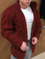 ieftine pulover cardigan pentru bărbați-Bărbați Pulover Bluza Tricotat Tricotat Culoare solidă Guler de stand Stilat Casual În aer liber Casă Îmbrăcăminte Iarnă Toamnă Negru Roșu-aprins S M L