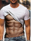 billige 3D-herreskjorter-Herre T-shirt T-Shirts Sjove T-shirts Grafisk Muskel Rund hals A B Sort Hvid Lilla 3D-udskrivning Plusstørrelser Kortærmet Trykt mønster Tøj Muskel