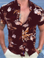 abordables Chemises imprimées pour hommes-Homme Chemise Chemise hawaïenne Floral Aloha Col Classique Noir Rouge Bleu Vert Soirée Plein Air Manche Courte Imprimer Vêtement Tenue Rétro Vintage Design Sexy Confortable