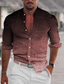 billige Skjorter med tryk til mænd-Herre Skjorte Hældning Høj krave Gul Rød Blå Grøn Grå 3D-udskrivning udendørs Gade Langærmet Knap ned Trykt mønster Tøj Mode Designer Afslappet Åndbart