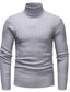 billige sweater til mænd-Herre Bluse Pullover trøje Strikke Rullekrave Hold Varm Moderne Moderne Arbejde Dagligdagstøj Tøj Efterår vinter Kamel Sort M L XL