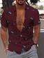 voordelige Overhemden met print voor heren-Voor heren Overhemd Zomer overhemd Aloha-shirt Cactus Grafische prints Piramide Strijkijzer Wijn blauw Groen 3D-afdrukken Buiten Straat Korte Mouw Button-omlaag Afdrukken Kleding Tropisch Hawaii