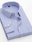 Недорогие Нарядные рубашки-мужское платье-рубашка в полоску с квадратным вырезом светло-розовый черный / белый синий фуксия королевский синий большие размеры свадебные рабочие одежда с длинными рукавами деловые колор-блоки
