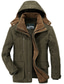 お買い得  メンズジャケット＆コート-メンズフード付きウィンターコートジャケットは、暖かいビジネスカジュアルを厚くします