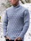 ieftine pulover pentru bărbați-Bărbați Pulover Pulover pulover Striat Tricotat Decupată Tricotat Guler Trecut Contemporan modern Purtare Zilnică Ieșire Îmbrăcăminte Toamna iarna Alb Albastru S M L