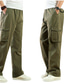 cheap Cargo Pants-Men&#039;s Cargo Pants Trousers Work Pants Elastic Waist Multi Pocket Plain Comfort Breathable Casual Daily Streetwear Cotton Blend Sports Fashion ArmyGreen Black Micro-elastic